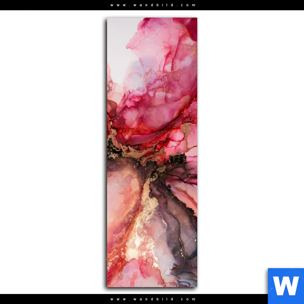 Alu-Dibond Bild | Fluid Art Rot & Braun | Schmal - Image 2