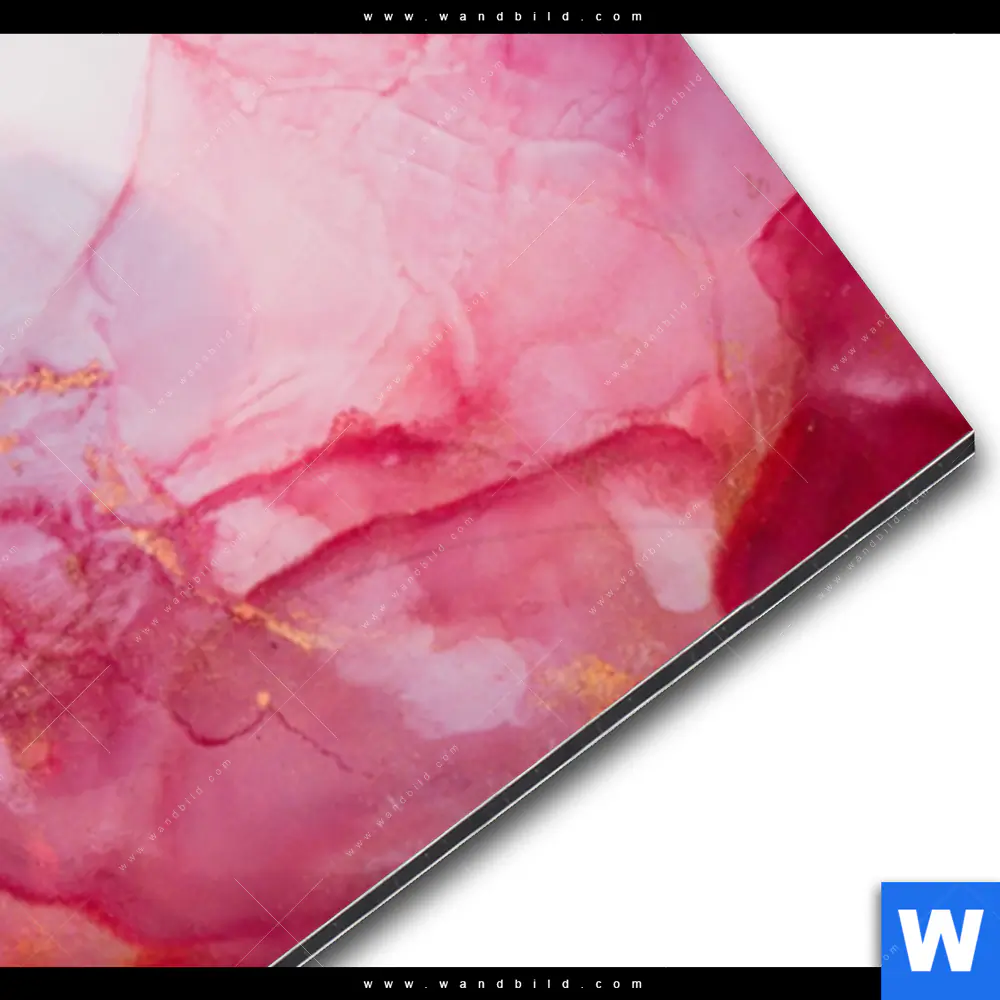 Alu-Dibond Bild | Fluid Art Rot & Braun | Schmal - Image 3