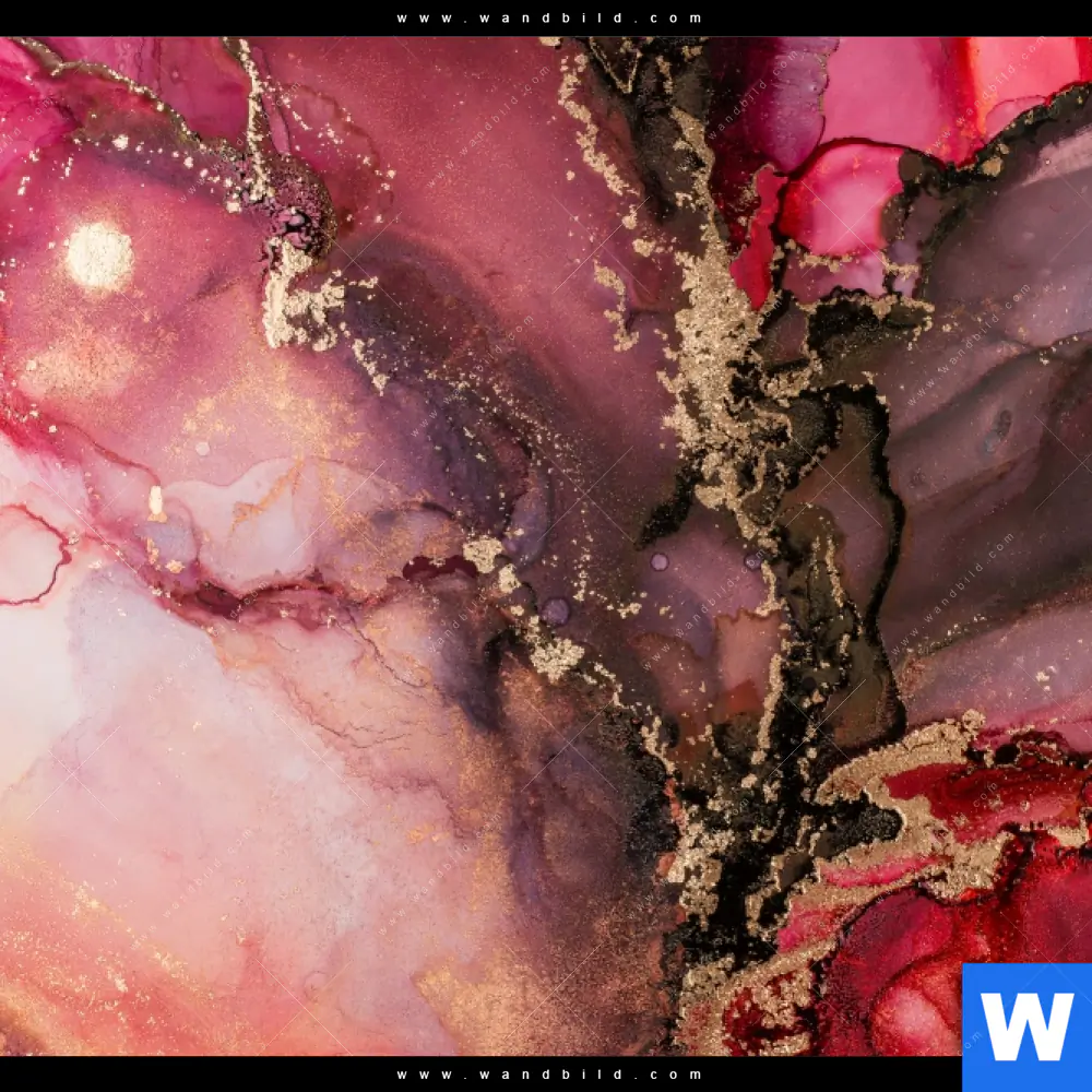 Alu-Dibond Bild | Fluid Art Rot & Braun | Schmal - Image 4