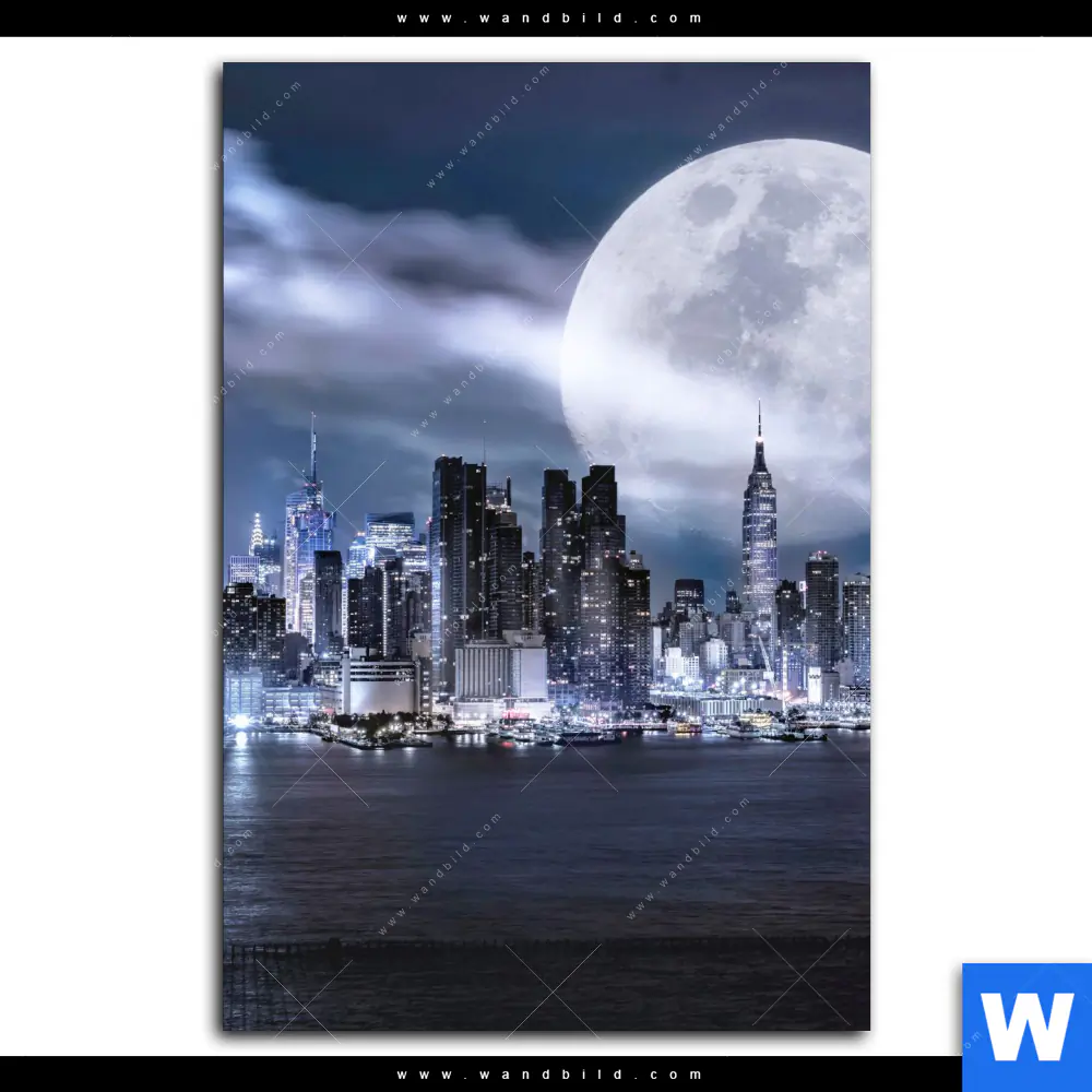 Leinwandbild | Manhattan - Giganten im Silberlicht | Hochformat - Image 2