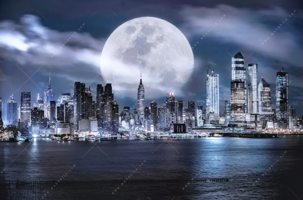 Leinwandbild | Manhattan - Giganten im Silberlicht | Hochformat - Image 5