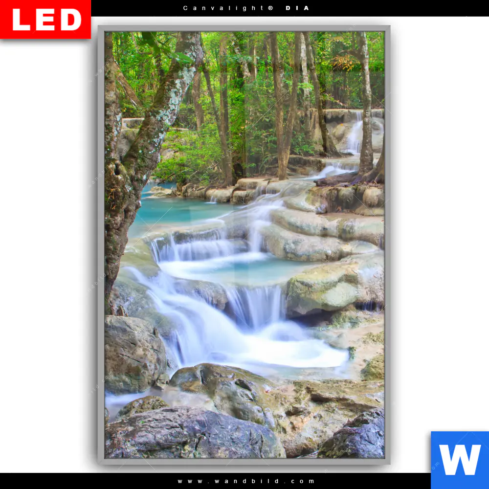 Leuchtbild Acrylglas Canvalight® DIA | Exotischer Wasserfall | Hochformat - Image 2