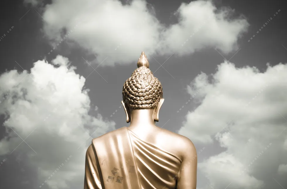 Leuchtbild Acrylglas Canvalight® DIA | Goldene Buddha Statue | Hochformat - Image 5