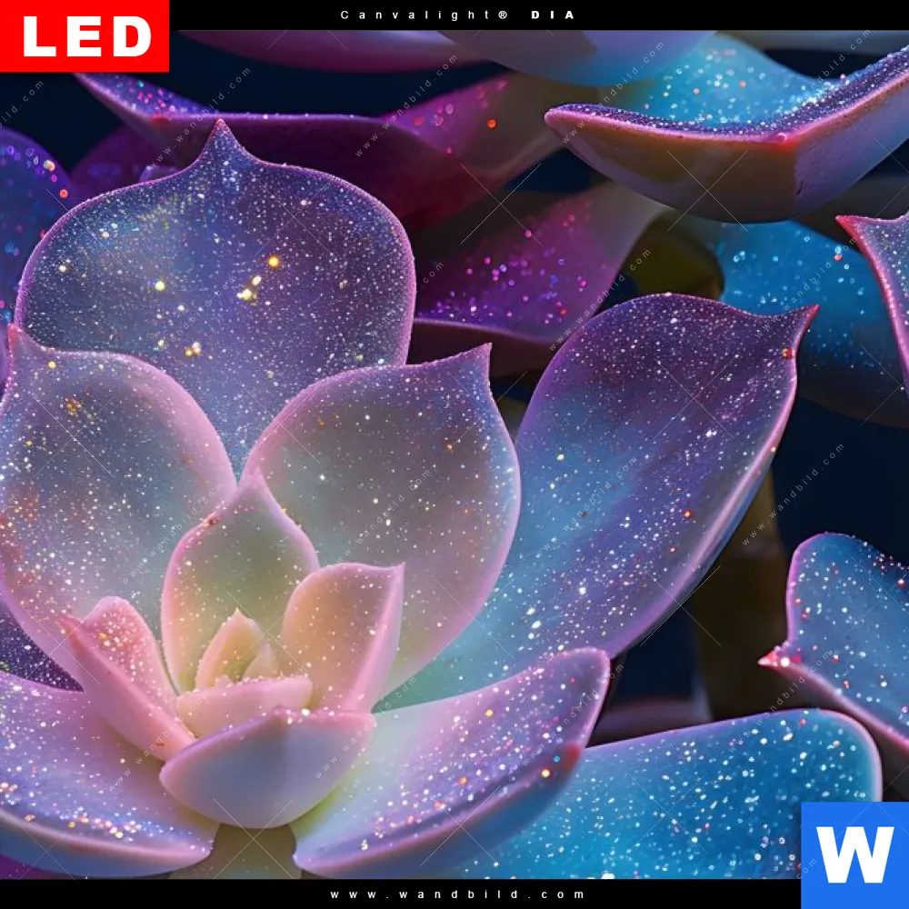 Leuchtbild Acrylglas Canvalight® DIA | Neon Sukkulenten | Querformat - Image 4