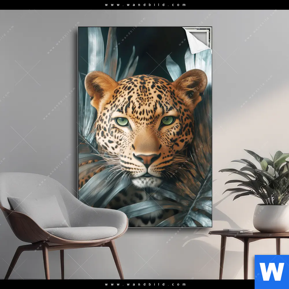 Spannbild | Leopard zwischen Blättern | Hochformat