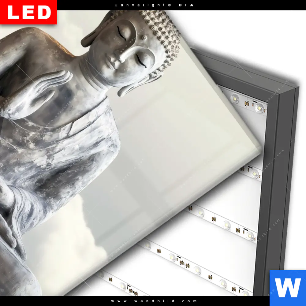 Wechselmotiv Acrylglas Canvalight® DIA | Buddha - Ruhe des Seins | Quadrat - Image 3