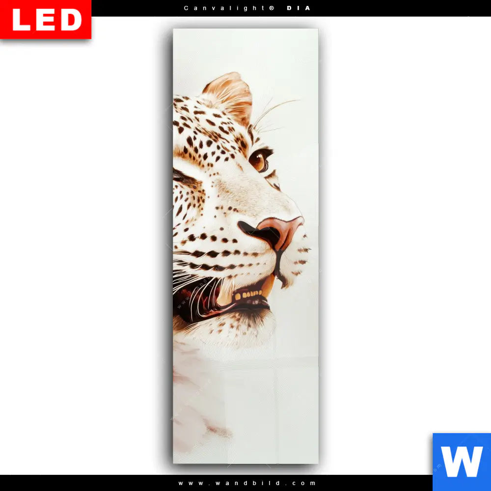 Wechselmotiv Acrylglas Canvalight® DIA | Leopard in Farbexplosion | Schmal - Image 2