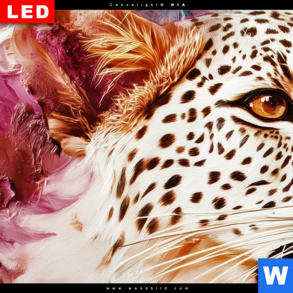 Wechselmotiv Acrylglas Canvalight® DIA | Leopard in Farbexplosion | Schmal - Image 4