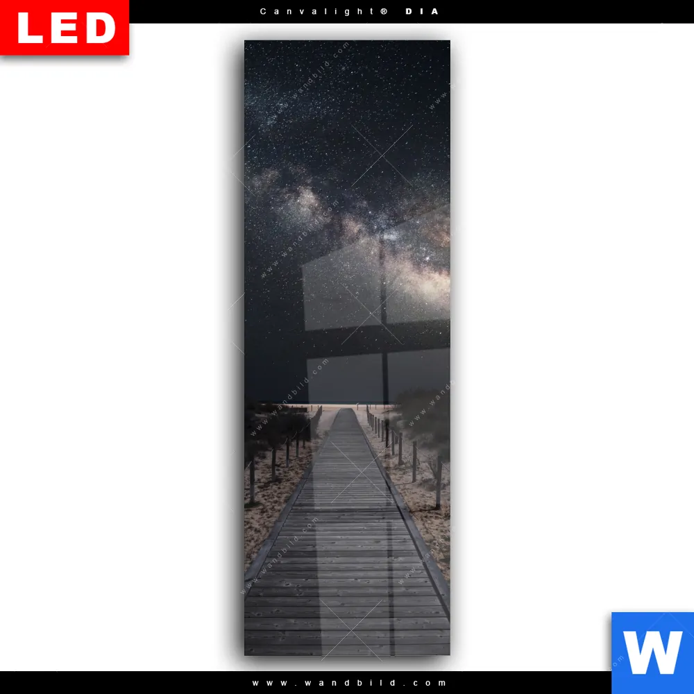 Wechselmotiv Acrylglas Canvalight® DIA | Milchstraße über einem Holzweg | Schmal - Image 2
